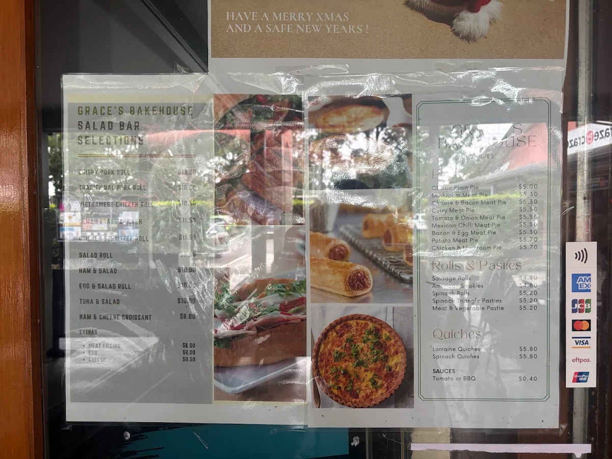 Menu, Grace's Bakehouse