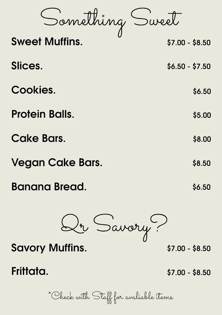 Menu, Savvybeans