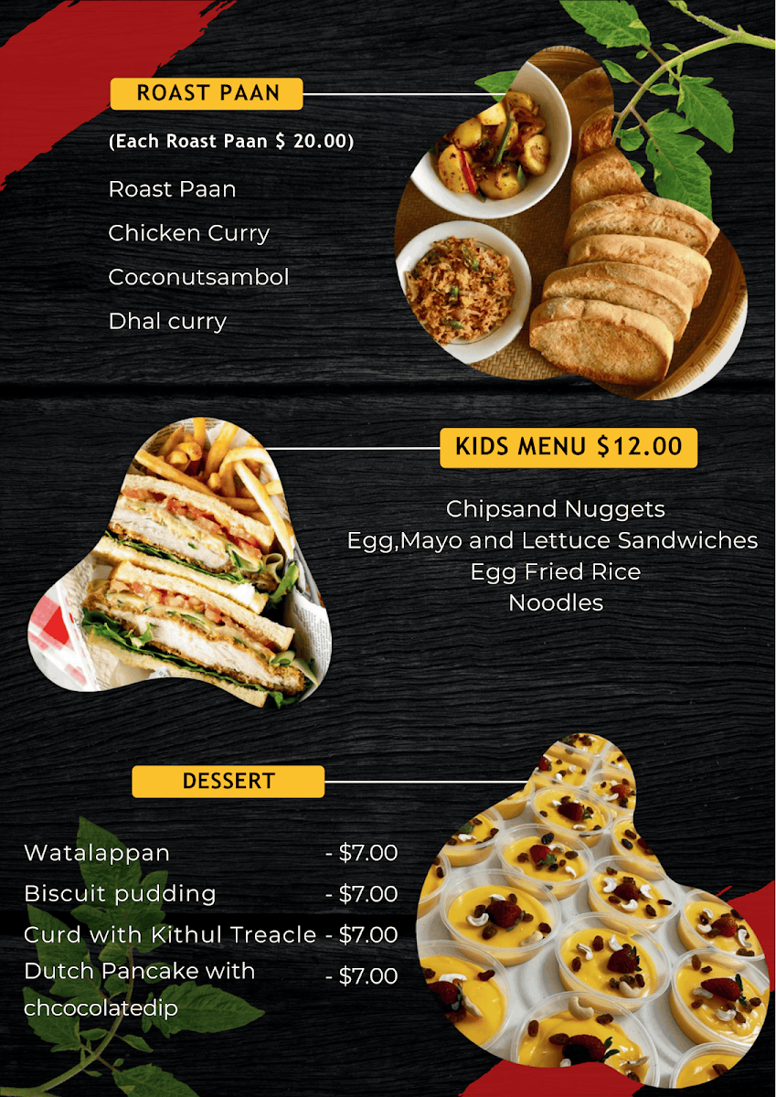 Menu, Lankan La La