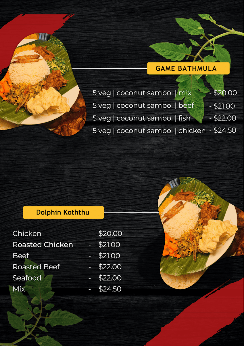 Menu, Lankan La La