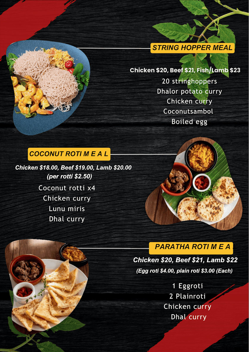 Menu, Lankan La La