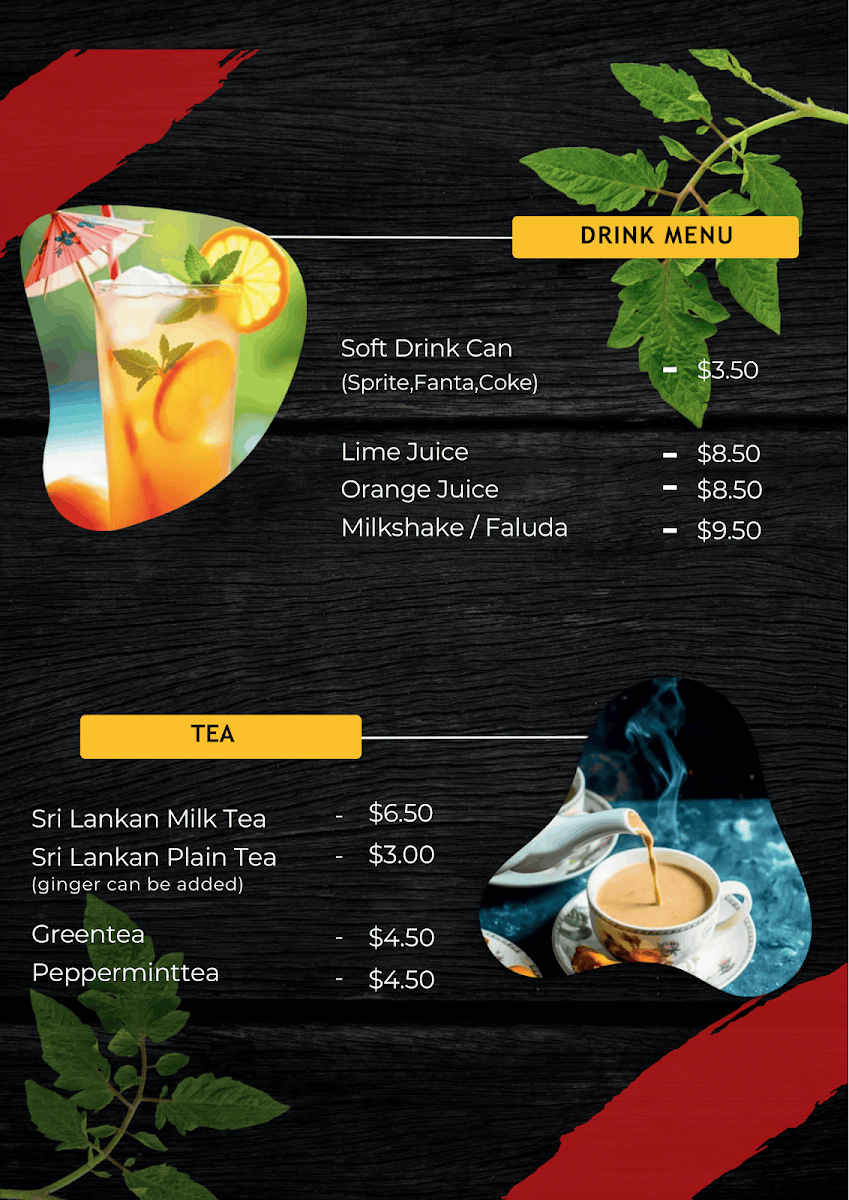 Menu, Lankan La La