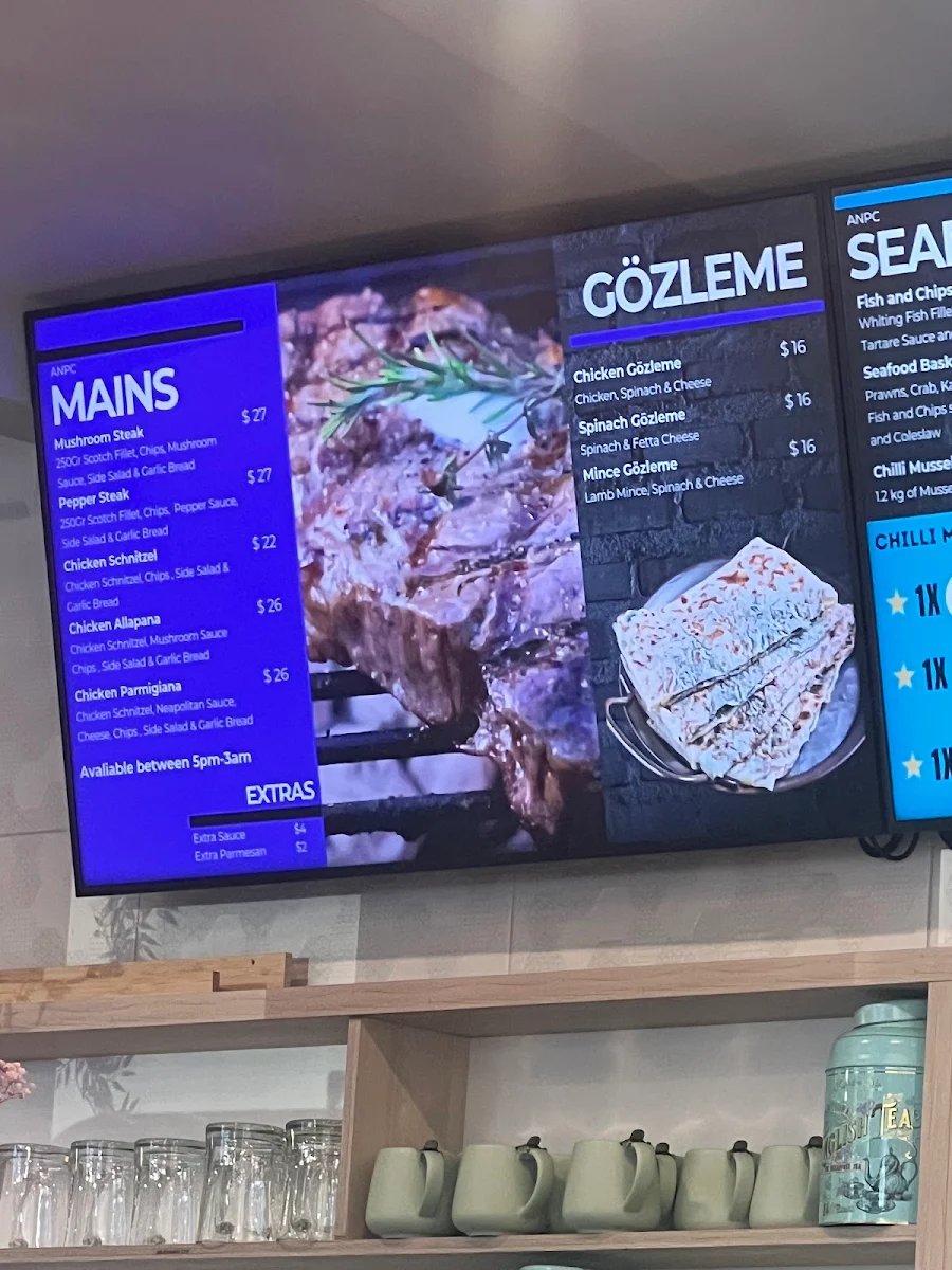 Menu, All Night Pizza Café
