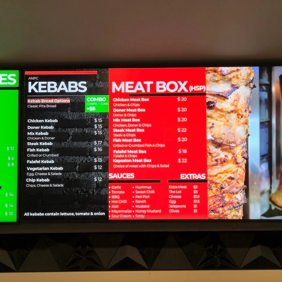 Menu, All Night Pizza Café