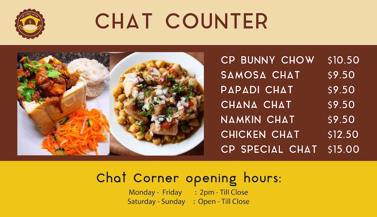 Menu, CP Curry House