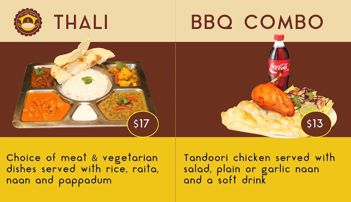 Menu, CP Curry House