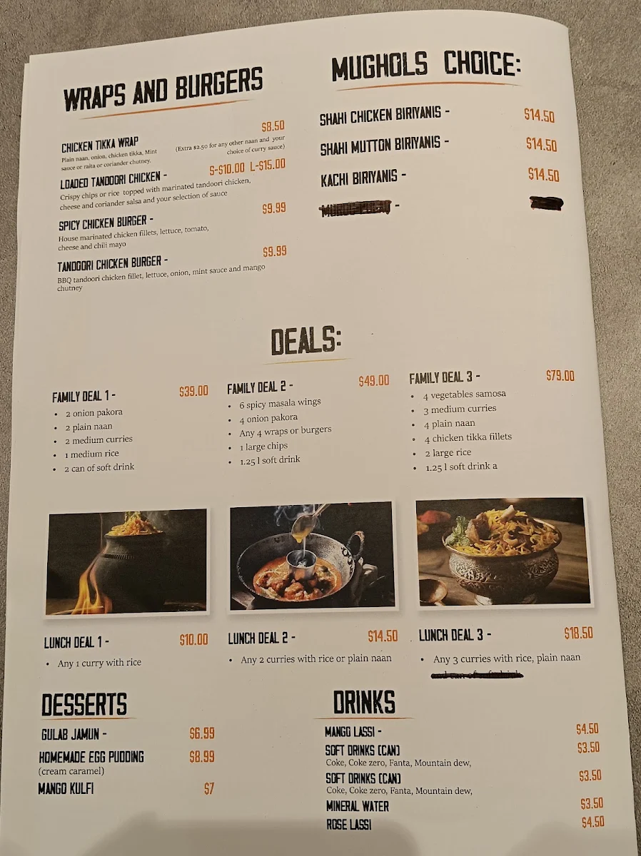 Menu, Curry Crave