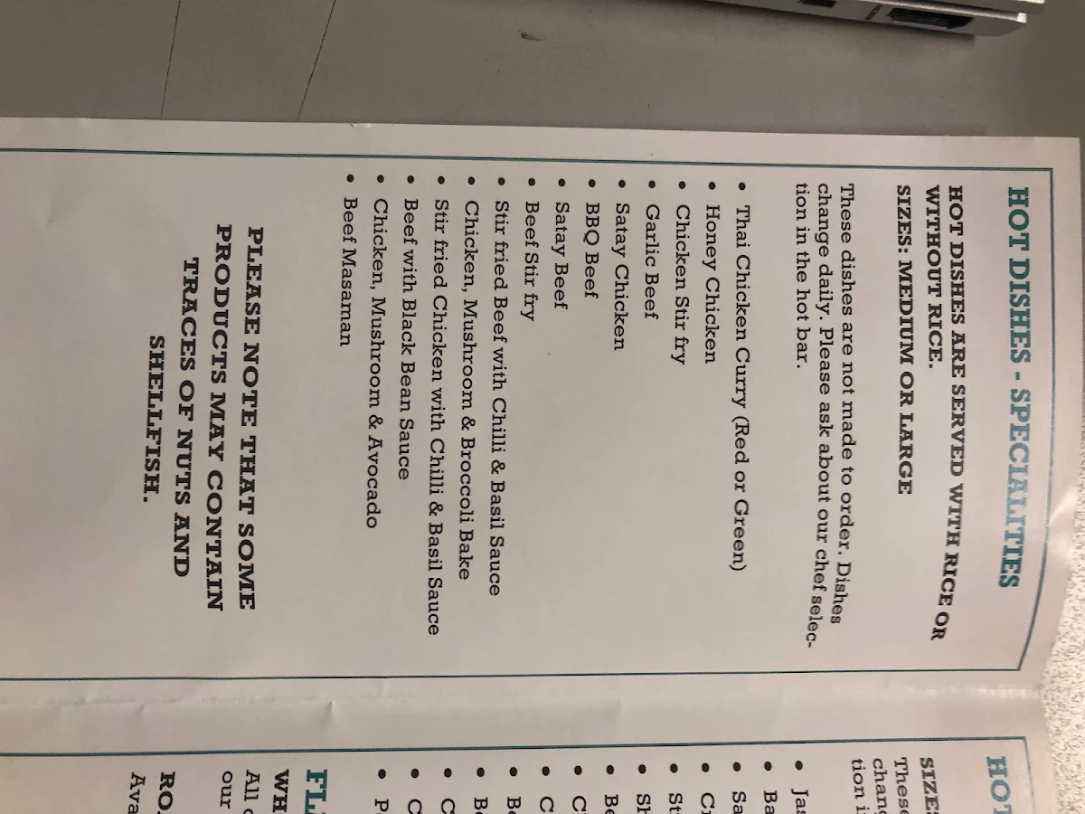 Menu, Bursting With Flavours