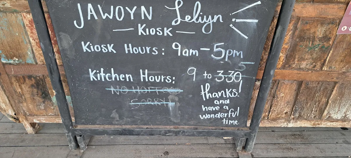 Menu, Jawoyn Leliyn Kiosk