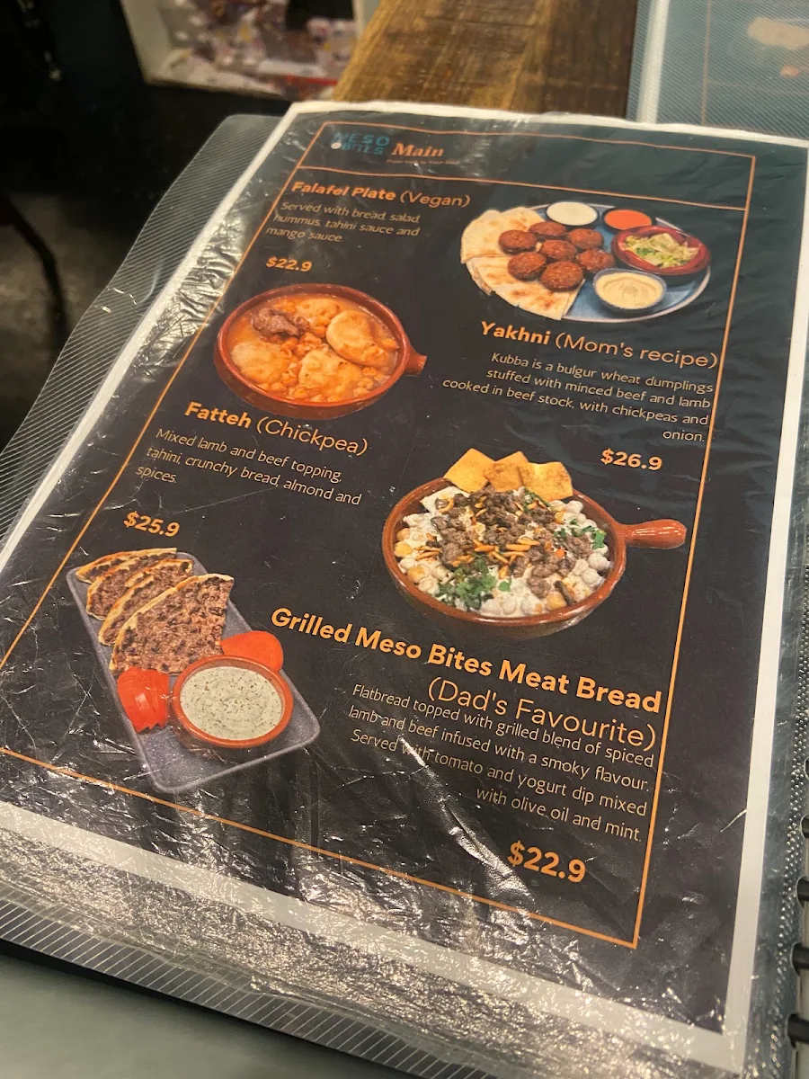 Menu, Meso Bites