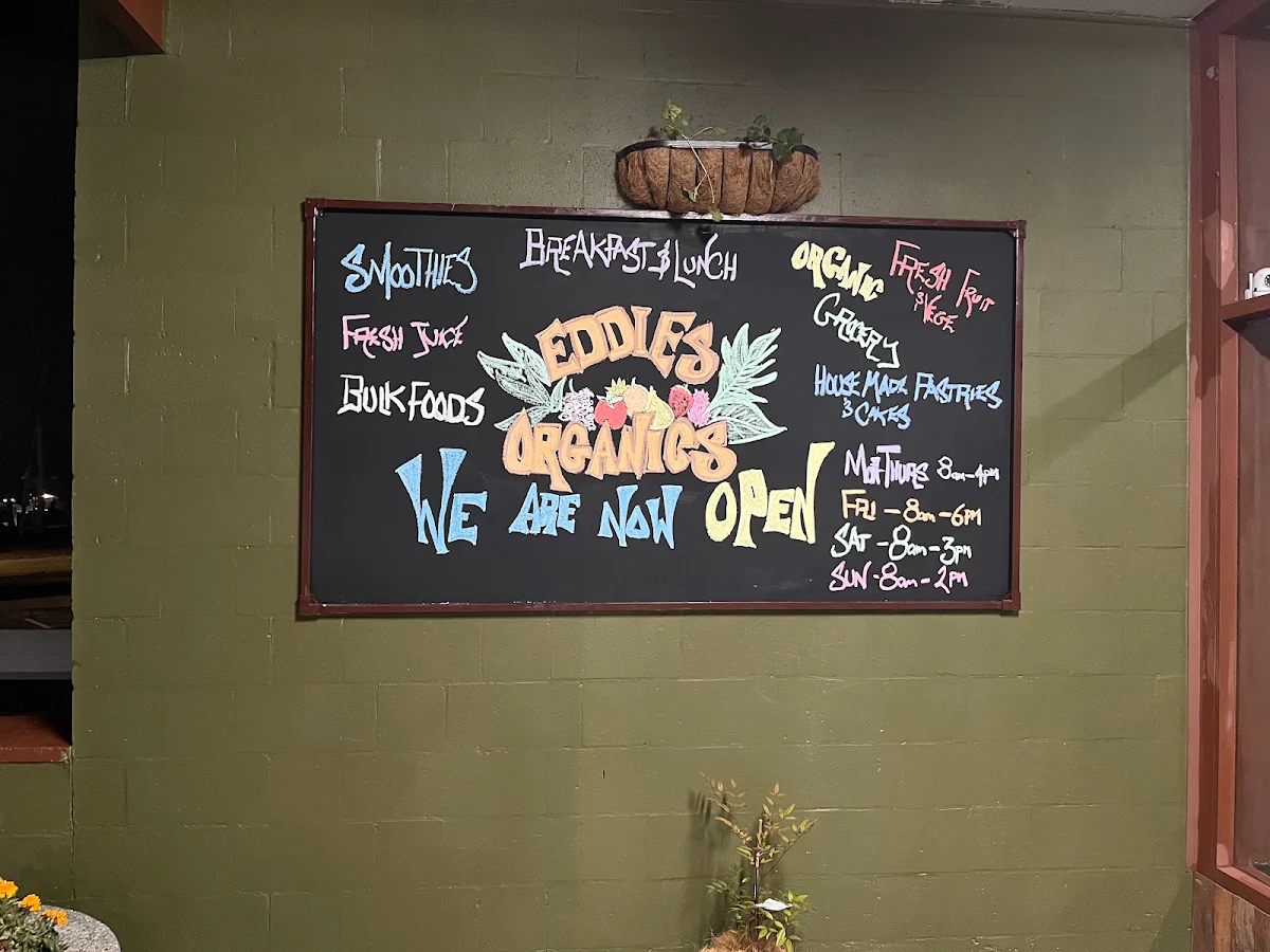 Menu, EDDIE'S ORGANICS