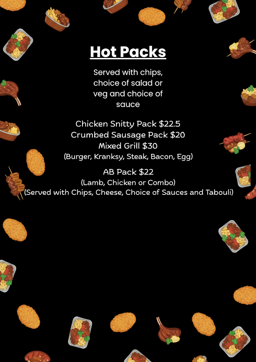 Menu, McLaren Vale Takeaway
