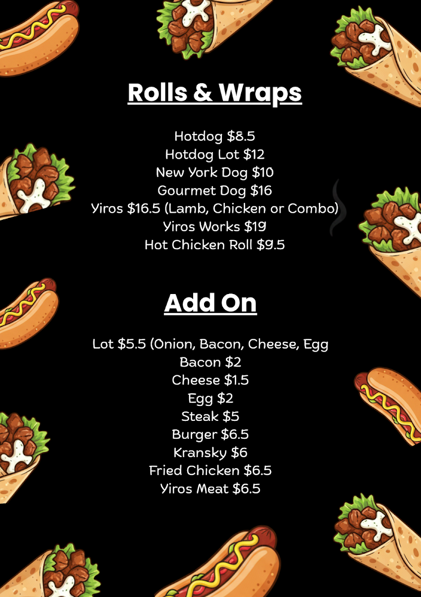 Menu, McLaren Vale Takeaway