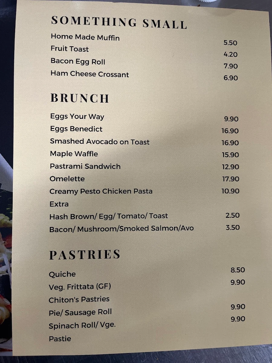 Menu, IL Delicato Cafe