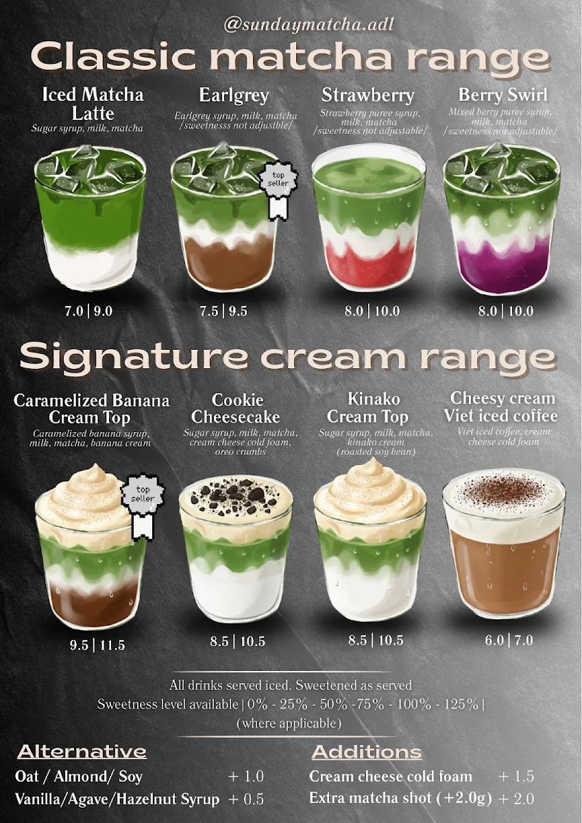 Menu, Sunday Matcha