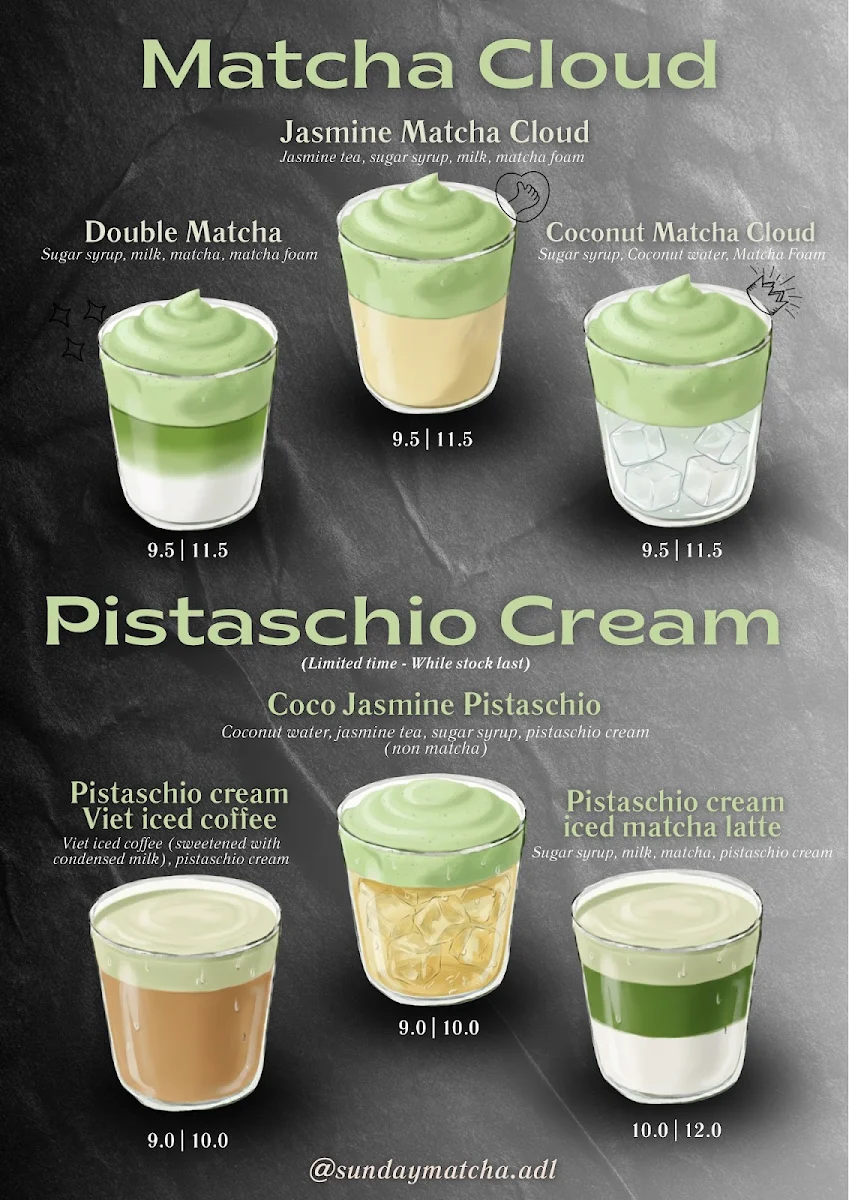 Menu, Sunday Matcha