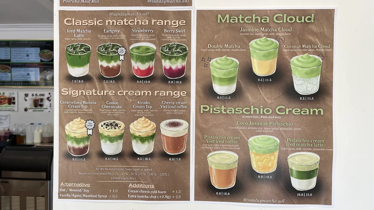 Menu, Sunday Matcha