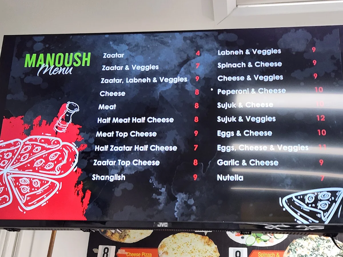 Menu, Al Rawshe Pizza