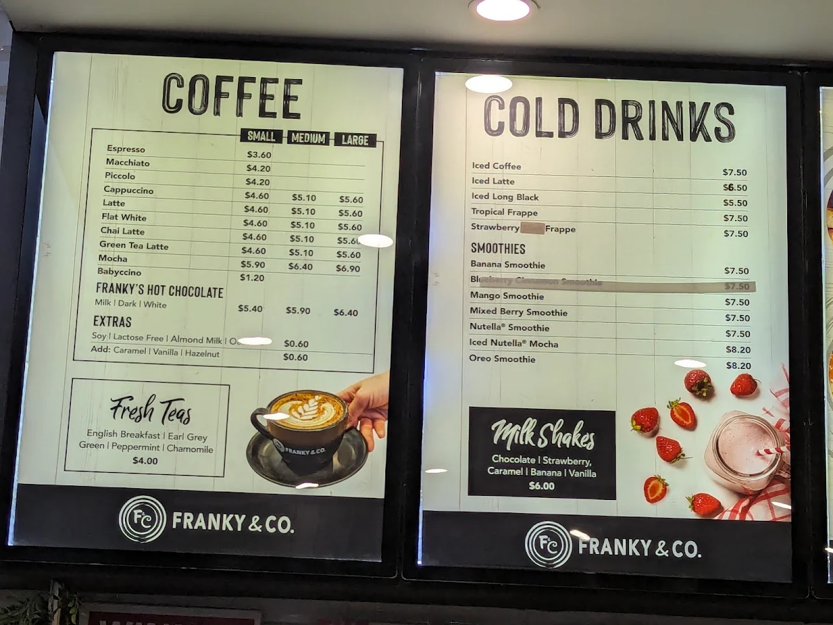 Menu, Franky & Co Norwest