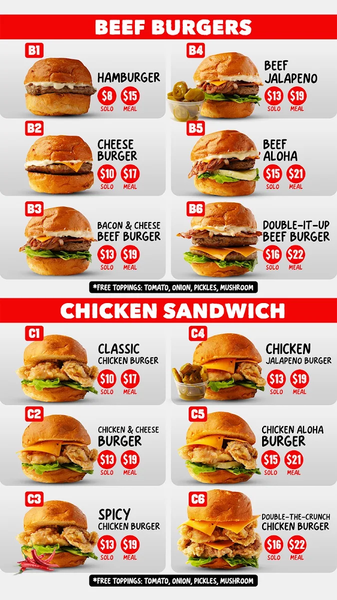Menu, Uncle Doc's