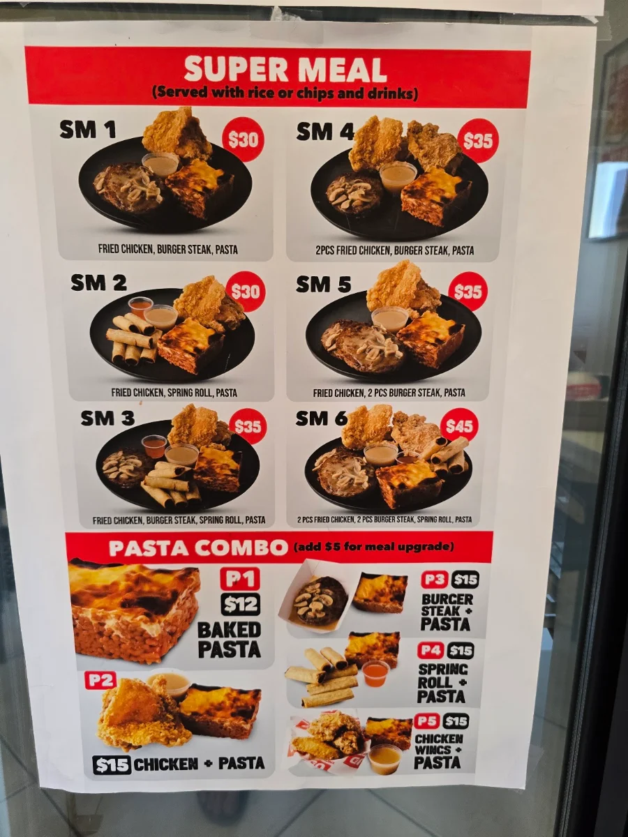 Menu, Uncle Doc's