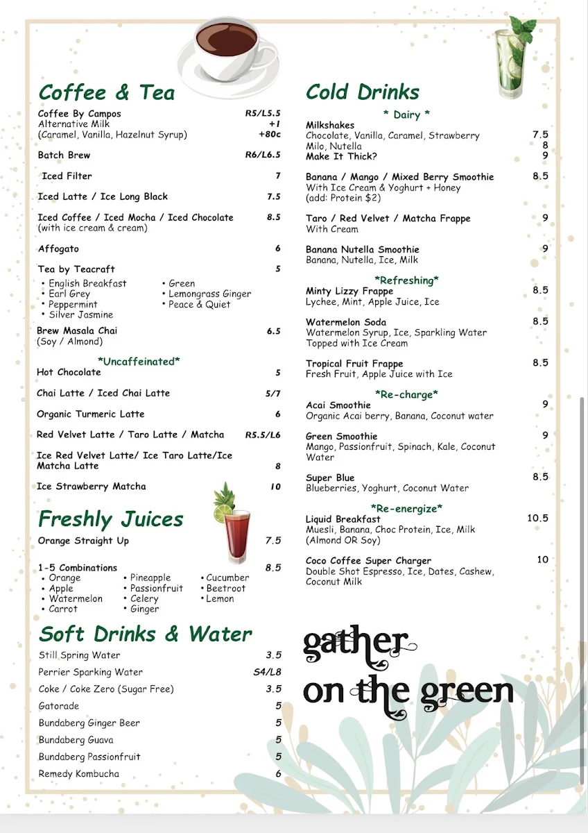 Menu, Gather On The Green