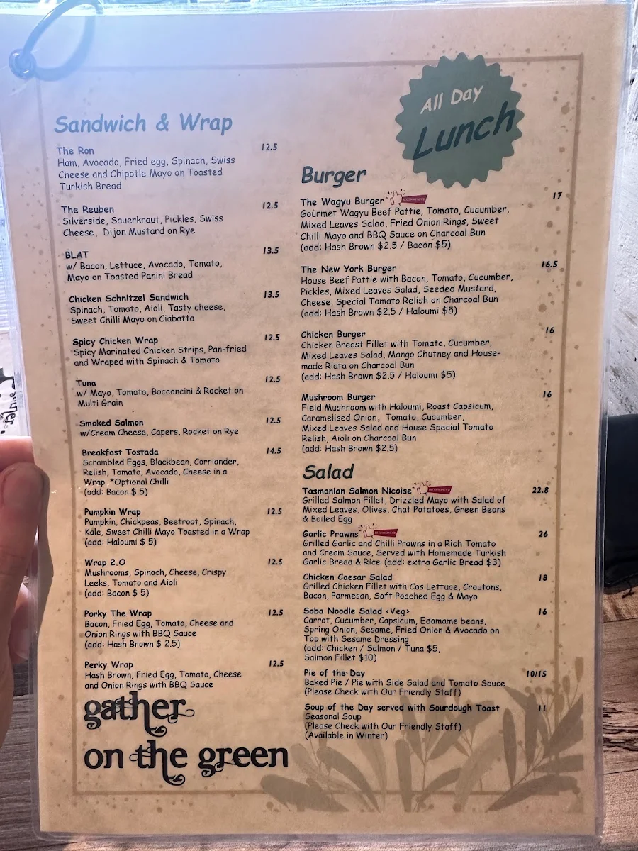 Menu, Gather On The Green