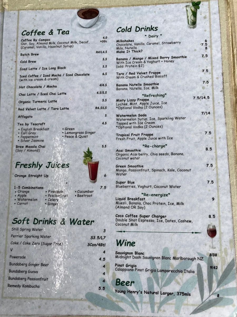 Menu, Gather On The Green