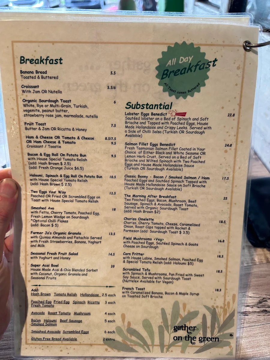 Menu, Gather On The Green