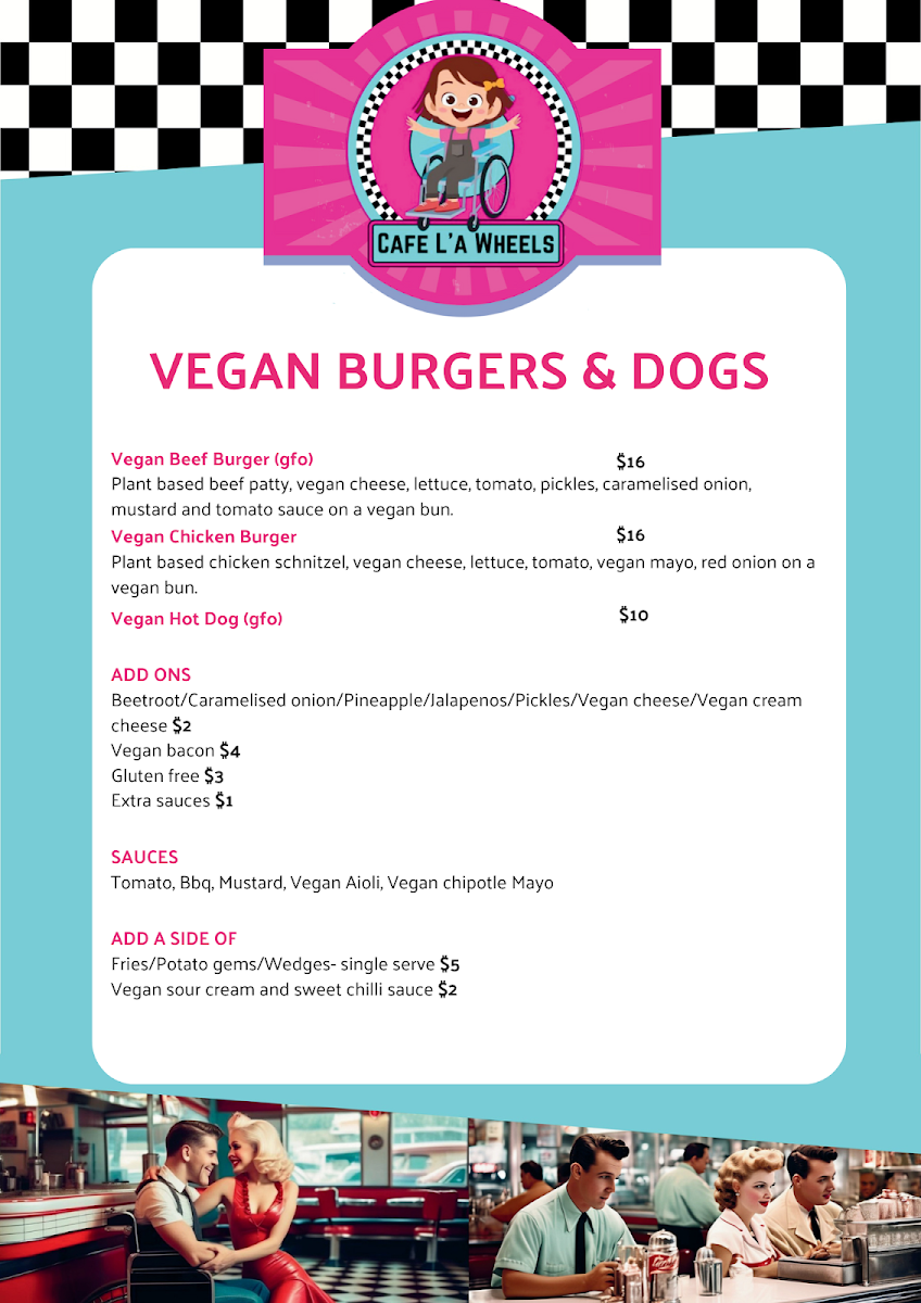 Menu, Cafe La Wheels