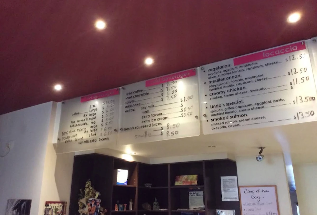 Menu, Mishou's Cafe