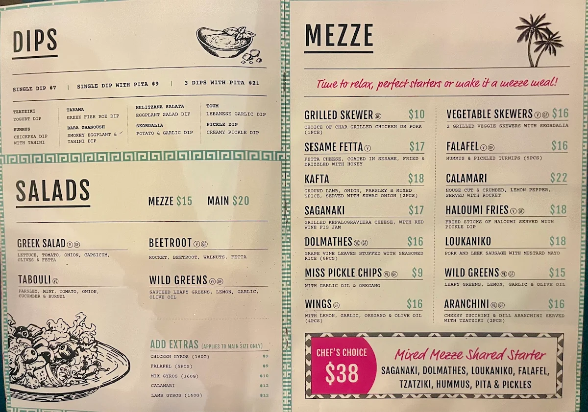 Menu, Miss Pickle 1971 Restaurant Point Cook