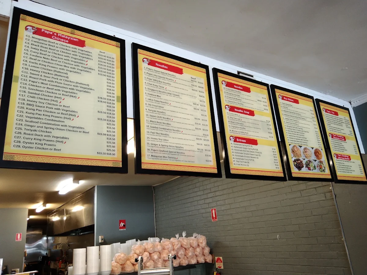 Menu, Papa's Rich Noodle