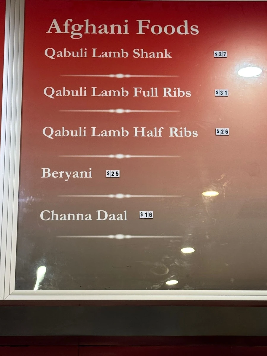 Menu, Turkish Kitchen (AFG)
