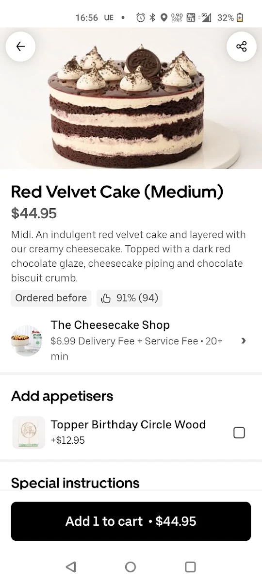 Menu, The Cheesecake Shop Casula