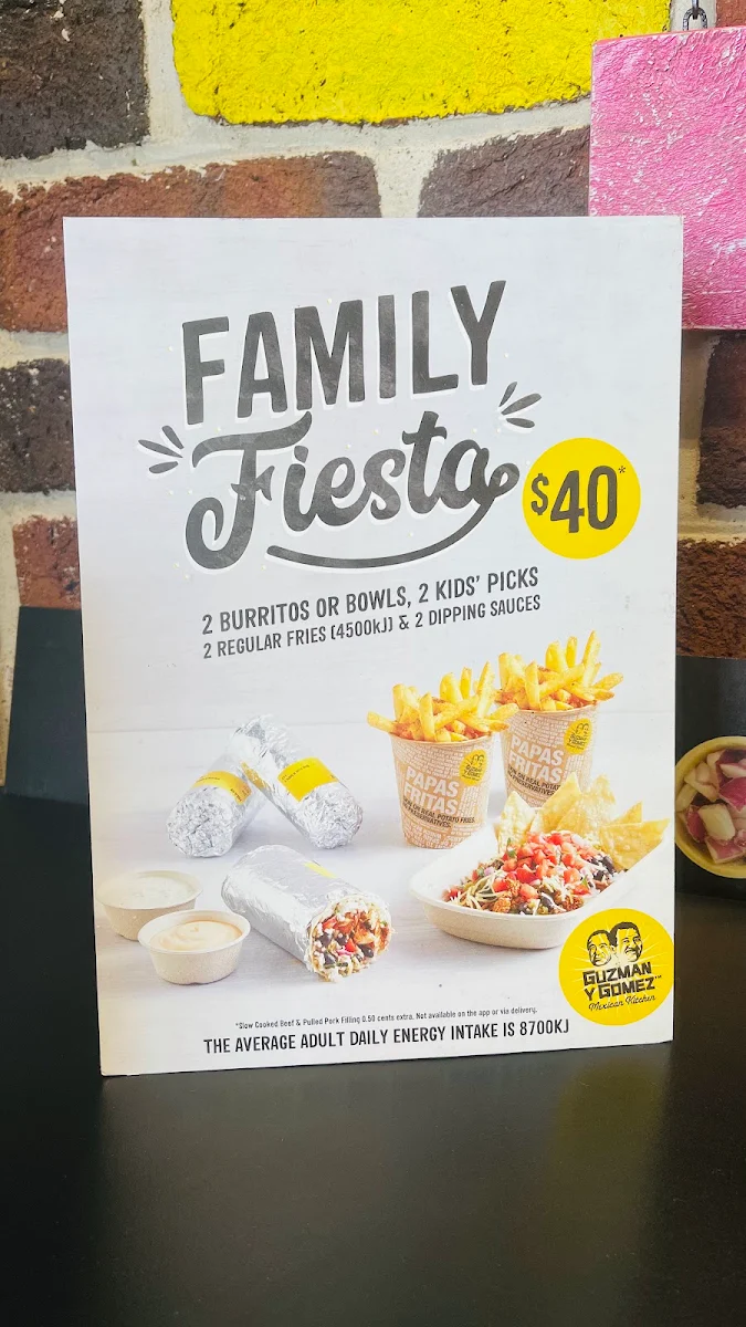 Menu, Guzman y Gomez - Greenacres