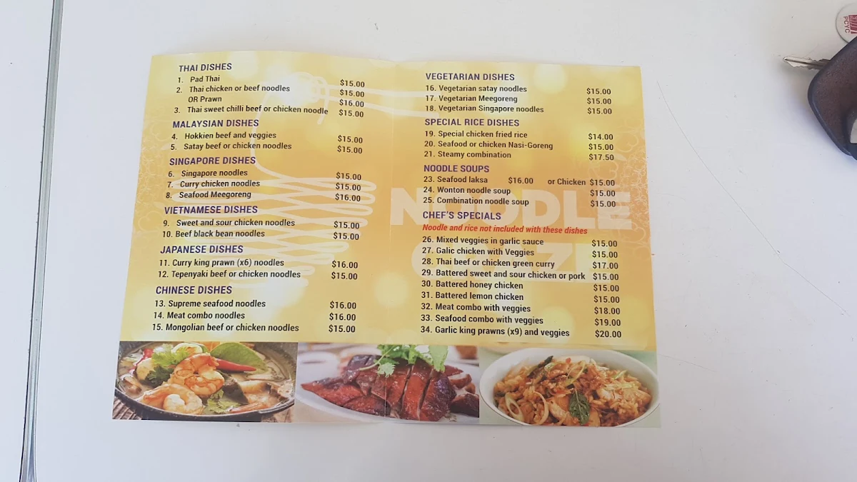 Menu, Noodle Craze