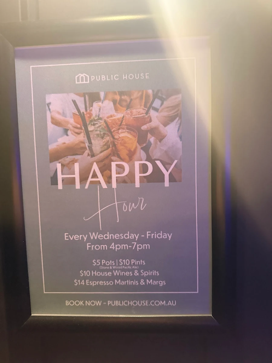 Menu, Public House - Richmond