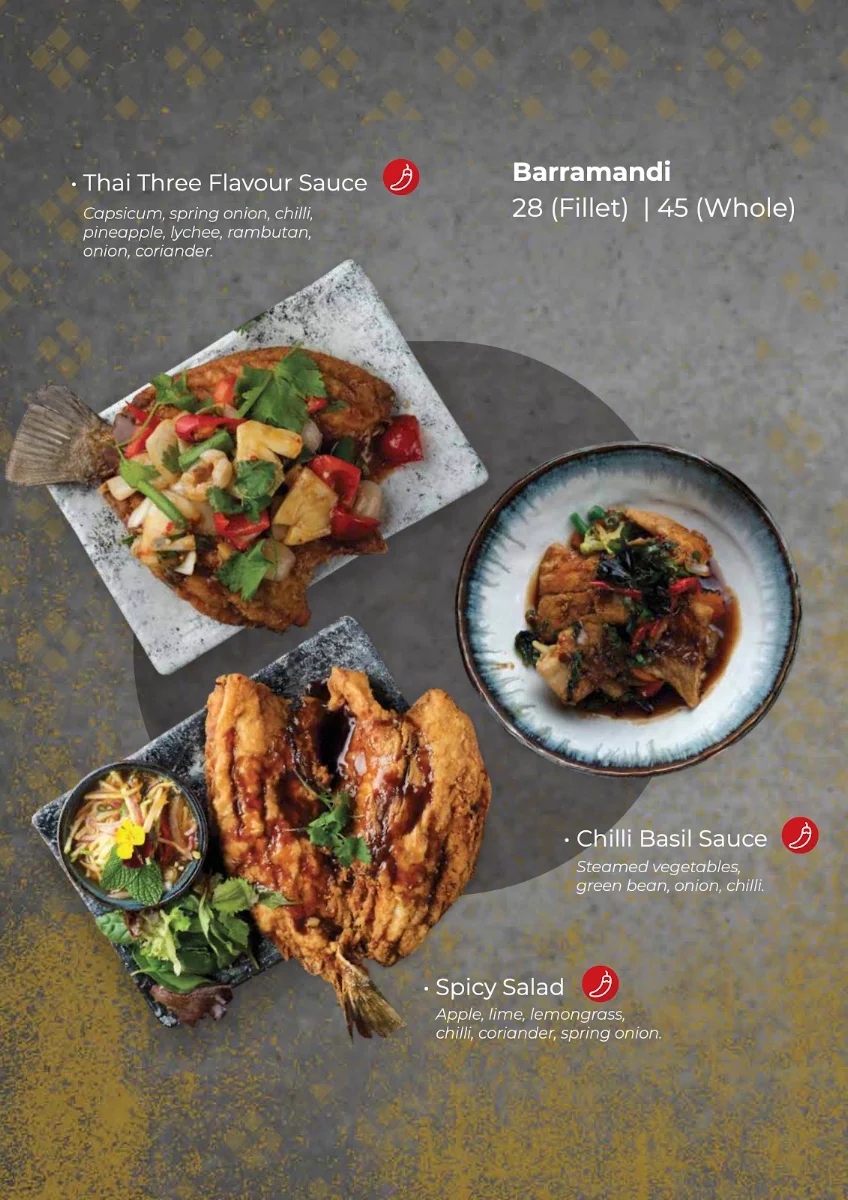 Menu, Nahm Thai Coomera