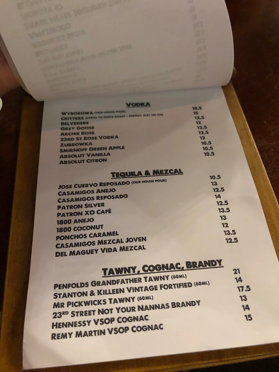 Menu, Dark Arts Cafe & Bar