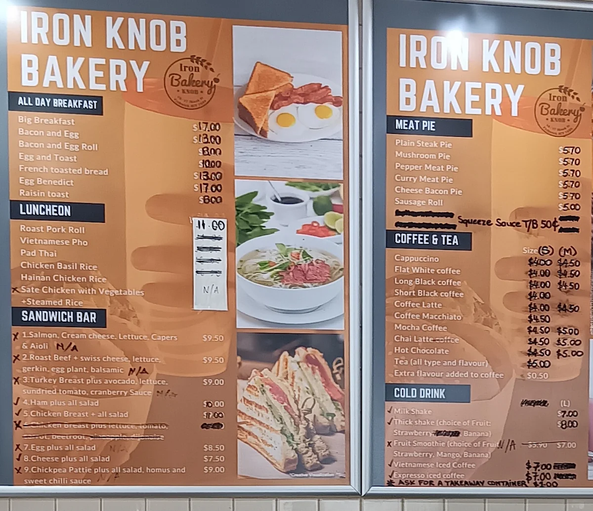 Menu, Iron Knob Bakery & Deli