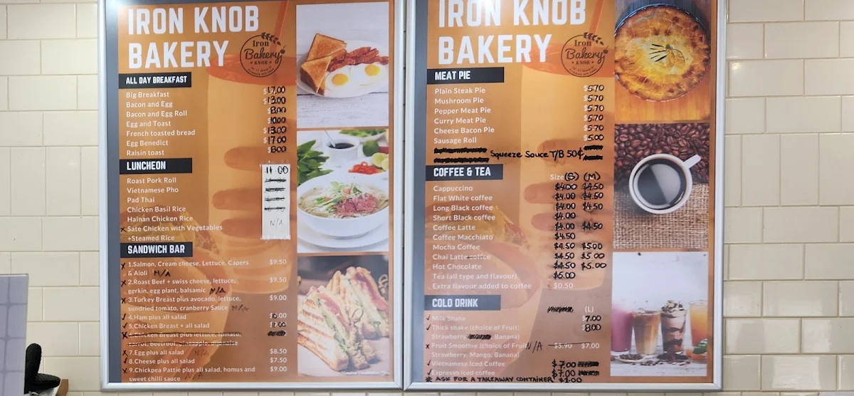 Menu, Iron Knob Bakery & Deli
