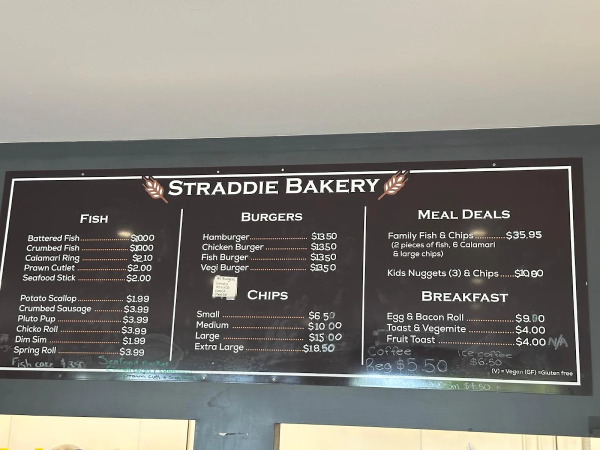 Menu, Straddie Island Bakery