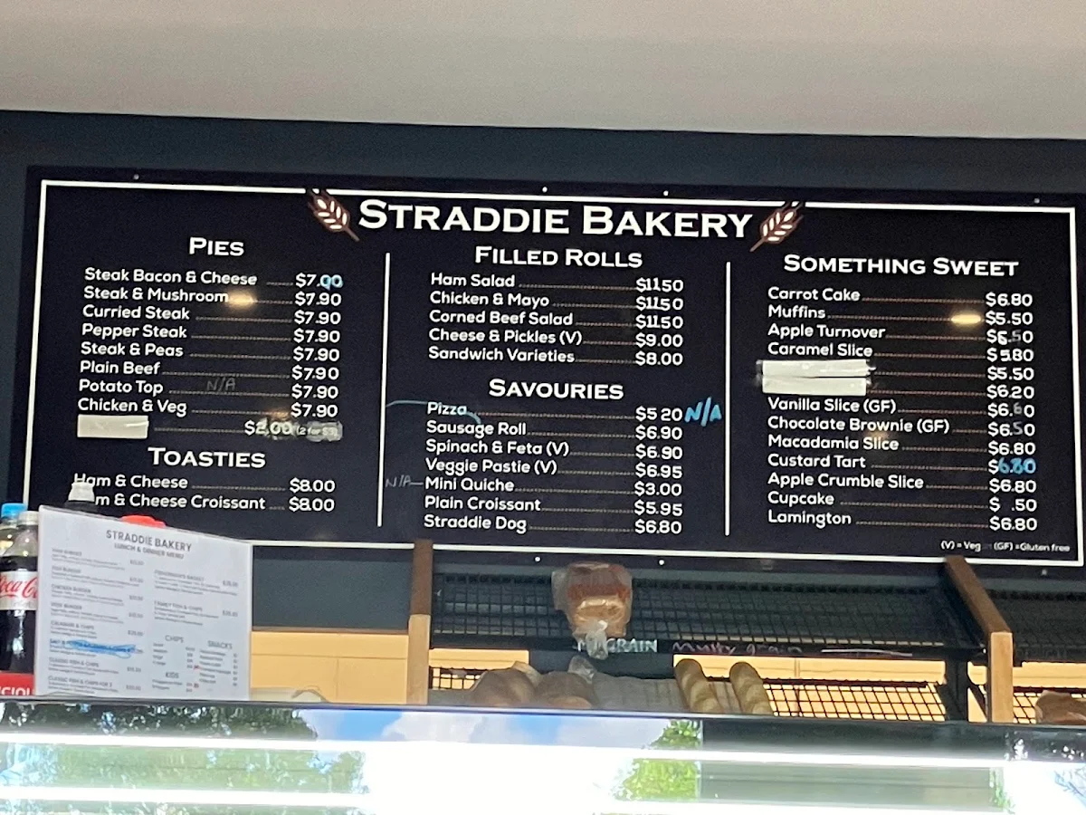 Menu, Straddie Island Bakery