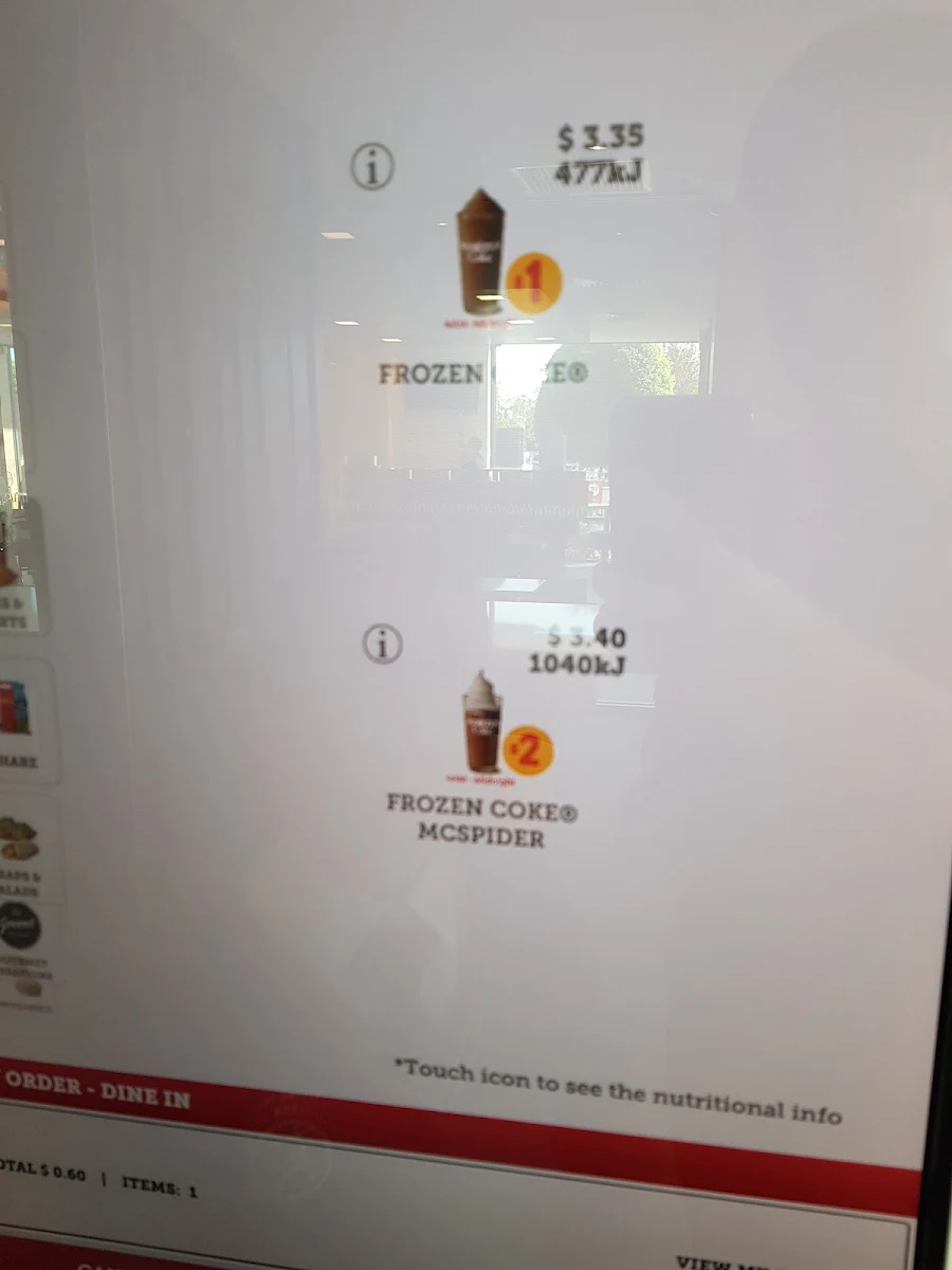 Menu, McDonald's Warnbro