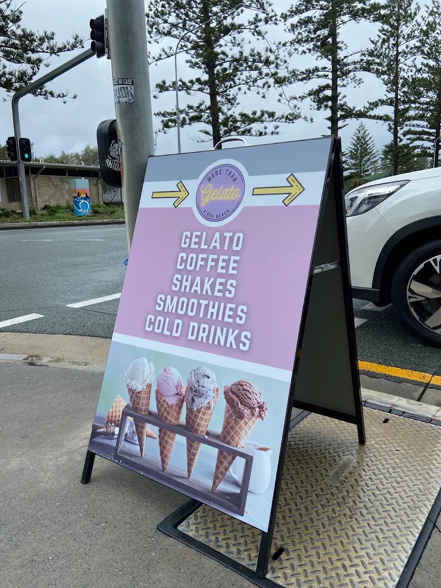 Menu, Gold Coast Gelato