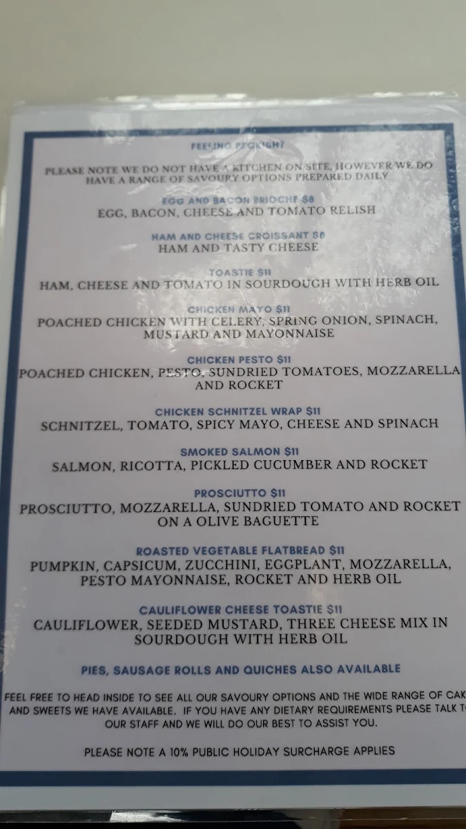 Menu, Choclatte