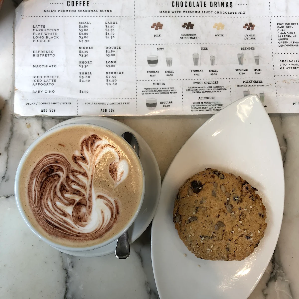 Menu, Choclatte