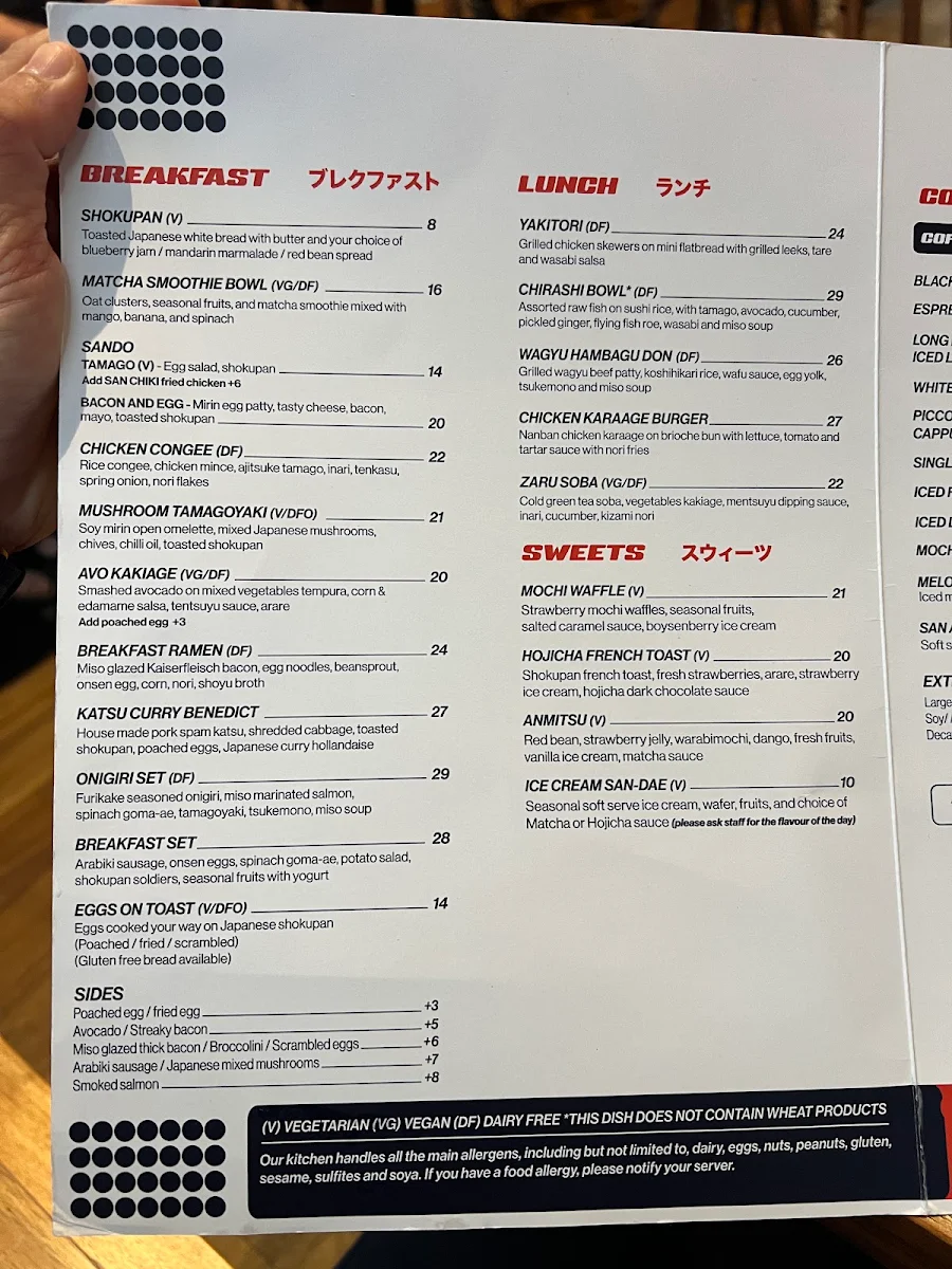 Menu, Operator San