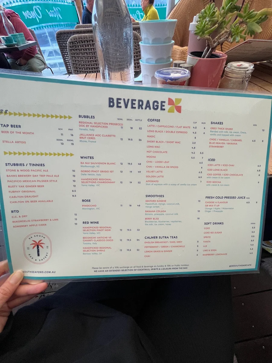 Menu, 38 South